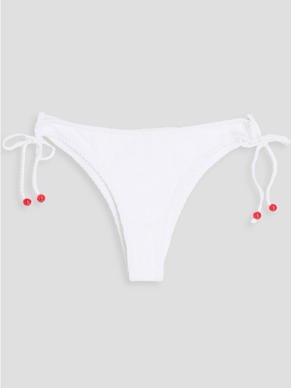 NWT FISCH ‘Hani Pearl Embellished Seersucker Bikini Briefs’ in White Size XL